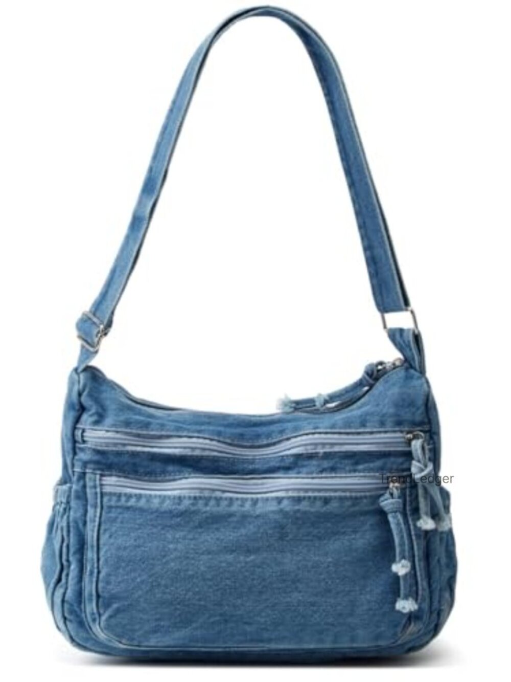 Retro Canvas Denim Shoulder Bag Crossbody Handbag Lightweight Tote Purse